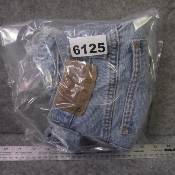 Mudd Jeans Shorts Womens 1 Light Wash High Rise Denim Cutoff Frayed Hem - Picture 12 of 12